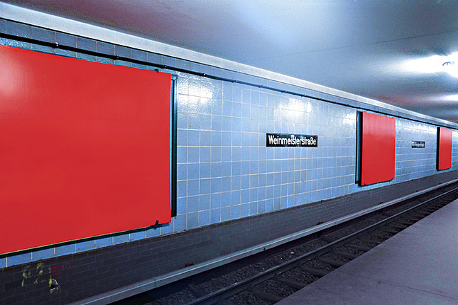 Gunda Forster, SEEING RED, Underground Station Weinmeisterstraße, Berlin, 1994_3